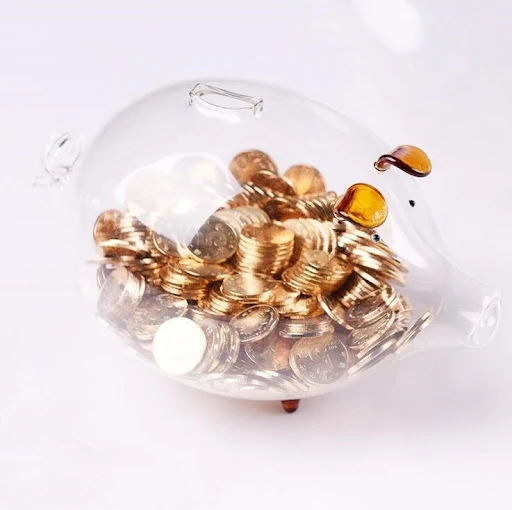 Title 1, High borosilicate glass piggy bank handicraft f...