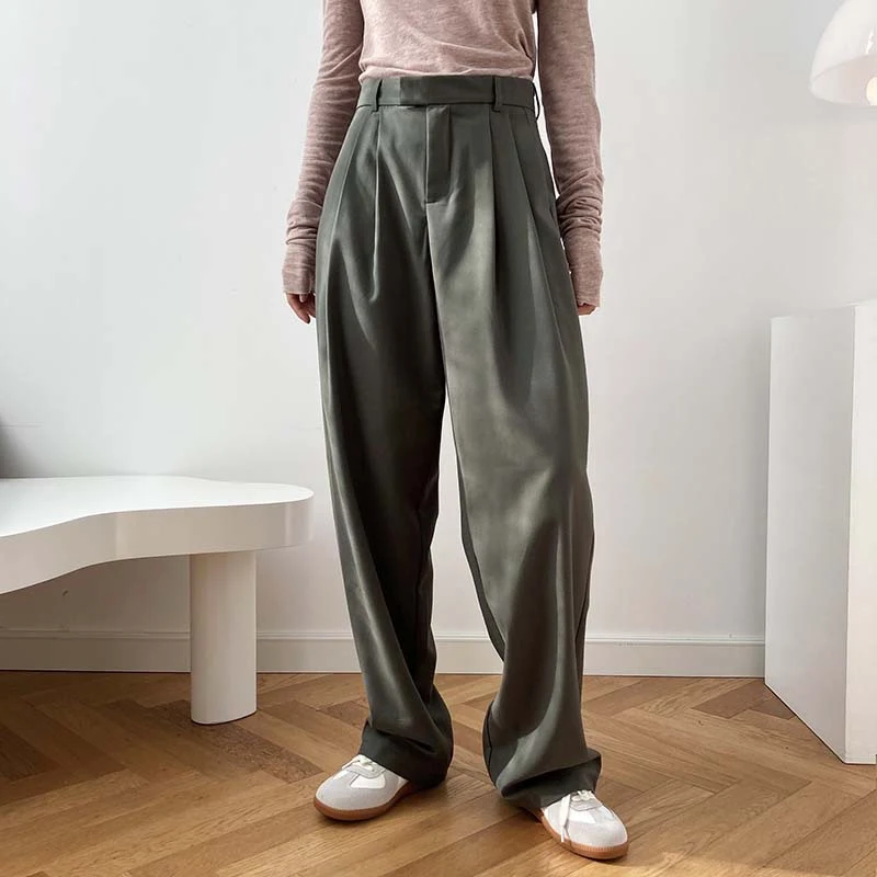 Title 8, Fashion High Waist Smoke Tube Wide-leg Pants Lo...