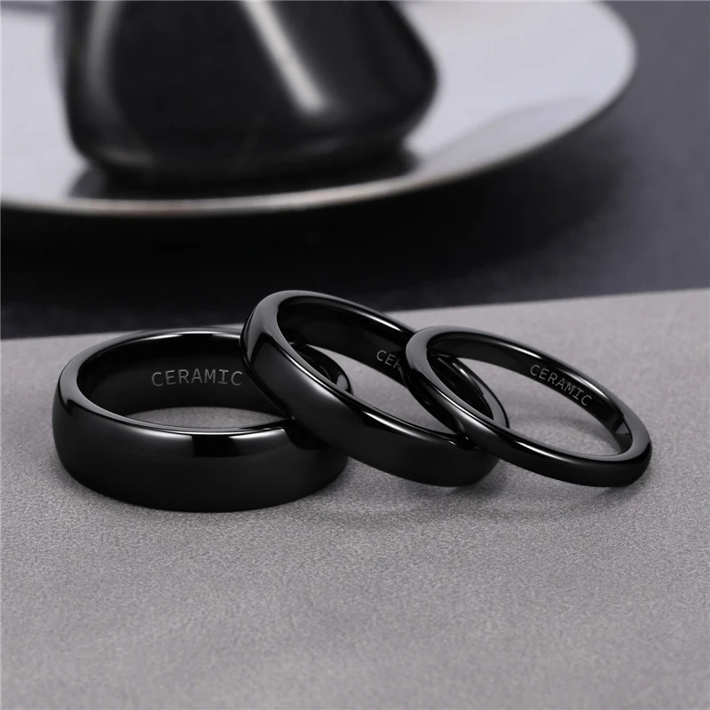 Anel Preto de Cerâmica de Titânio Conforto e Estilo Duradouros Resistente a Riscos Design Moderno Joia Perfeita para Homens Sofisticados — foto 3