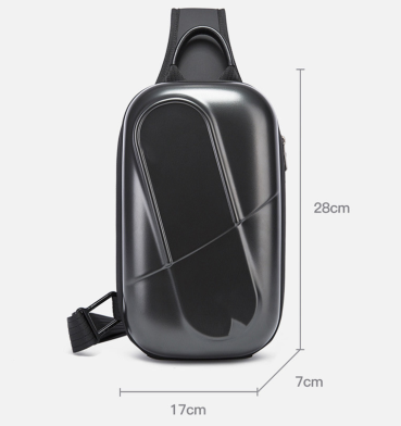Title 1, Bolsa de peito casual masculina, rígida com pro...