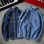 Men's Spring and Autumn Denim Shirt Korean Style Slim Fit. A stylish and comfortable shirt for a modern, slim look. — photo 7