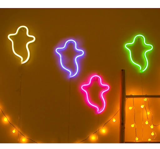 Title 1, Halloween Ghost Neon Home Creative Modeling Lam...
