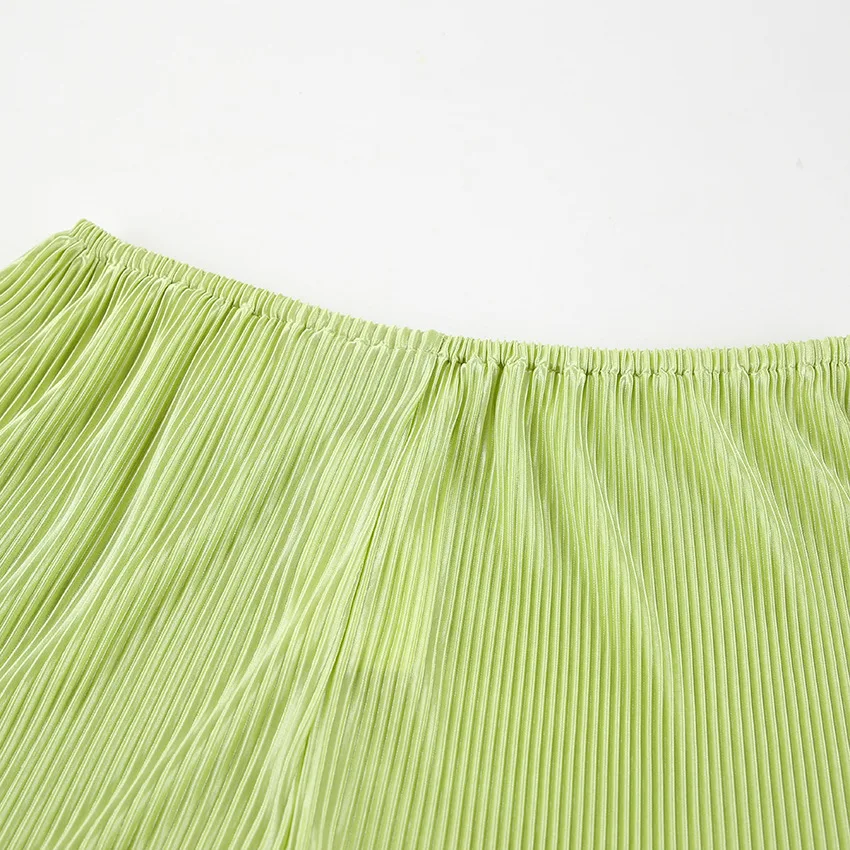 Title 12, Terno feminino fresco simples verde com renda p...