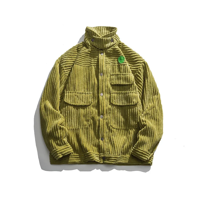 Title 7, Vintage Turtleneck Corduroy Multi-pocket Two-To...