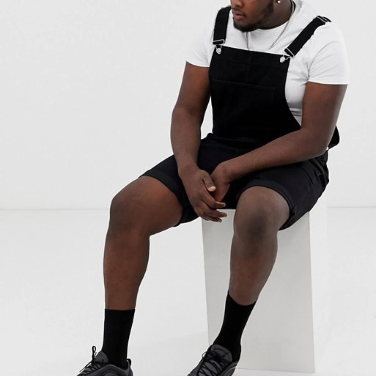Title 5, Retro Mens Denim White Black Rim One-piece Wor...