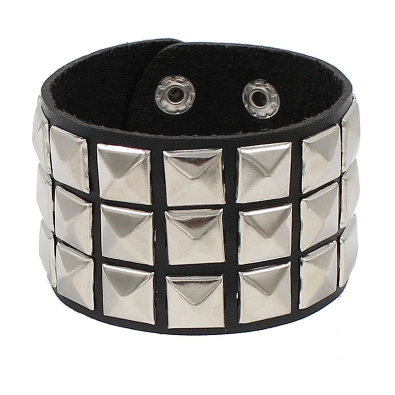 Pulseira de rebite para casal, pulseira de couro, design moderno e elegante. Presente ideal para celebrar o amor e a união. — foto 9