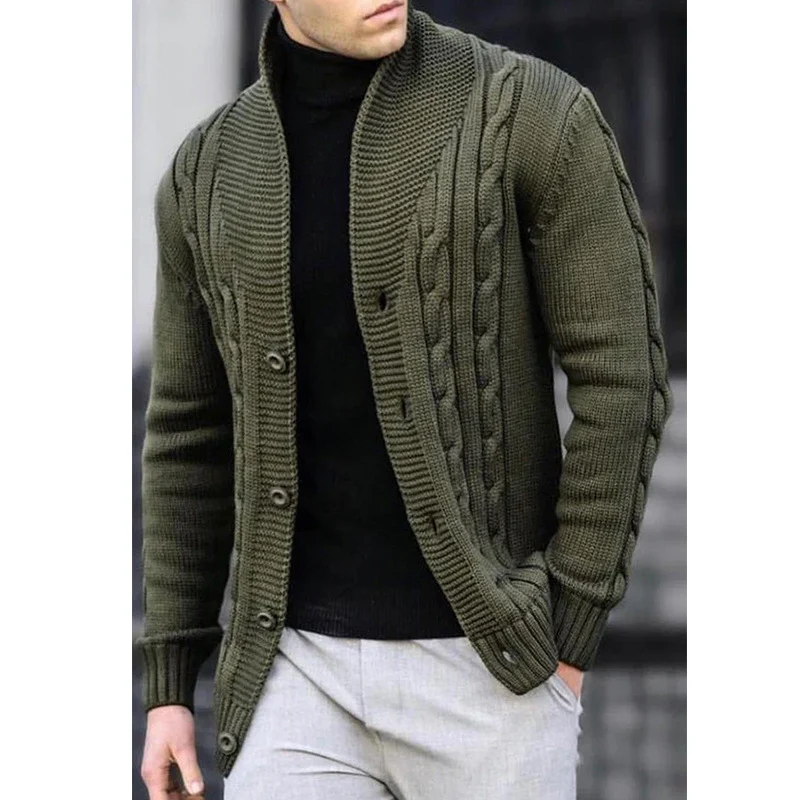 Casaco de suéter masculino outono inverno Conforto e estilo em climas frios Jaqueta de tricô quente para o dia a dia ou ocasiões especiais Peça chave do guarda-roupa — foto 14