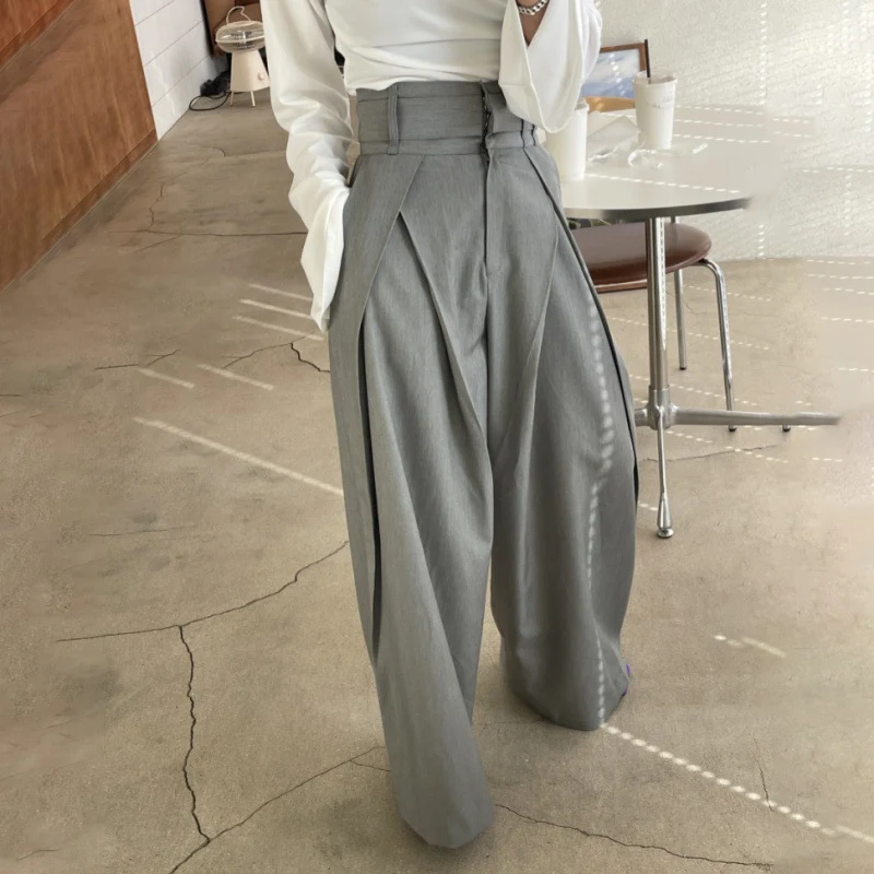 Pantaloni casual da donna, retrò, a vita alta, snellenti, drappeggiati e versatili, per un look impeccabile. — foto 8
