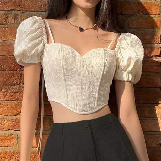 Title 2, Summer Sexy French Style Square Collar Back Bow...