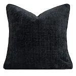 Charcoal black square pillow