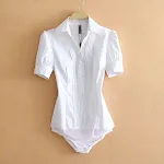 Short Sleeve White One Piece