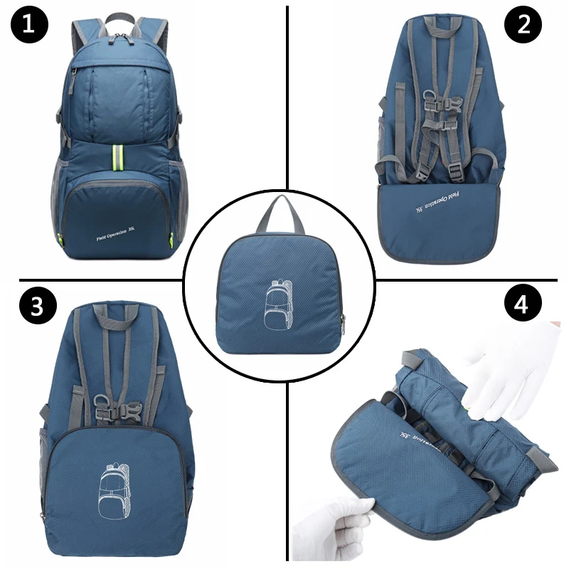 Mochila de viagem leve e dobrável. Compacta, portátil e resistente. Ideal para viagens e passeios. Conforto e praticidade garantidos. — foto 2