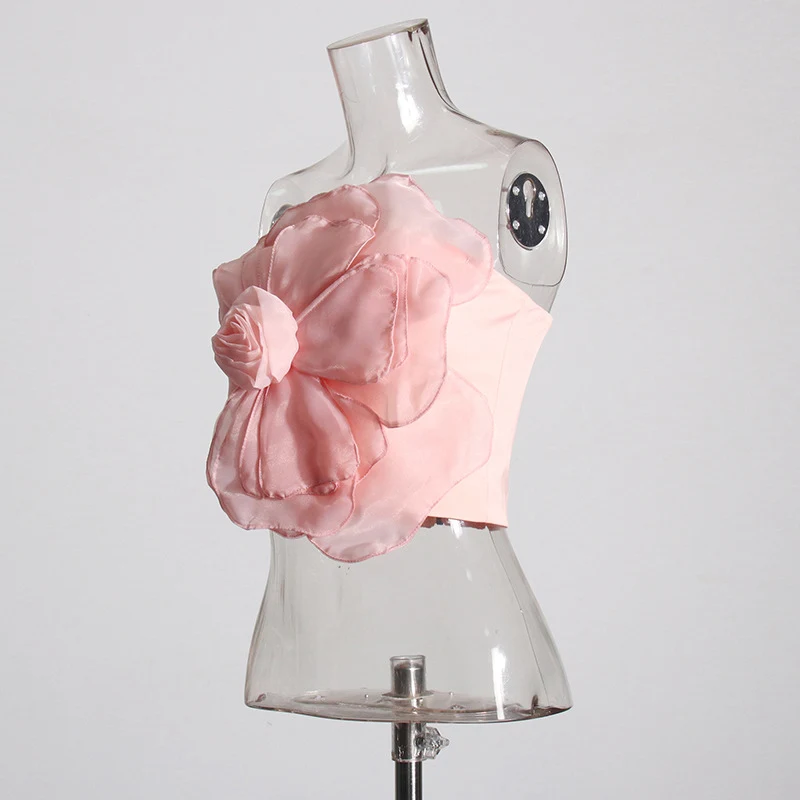 Title 19, Design Stitching Multi-layer Petal Tube Top Vest