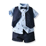 Roupa infantil de verão estilo coreano, macacão para bebê menino, colete e manga curta. Dropshipping disponível. — foto 16