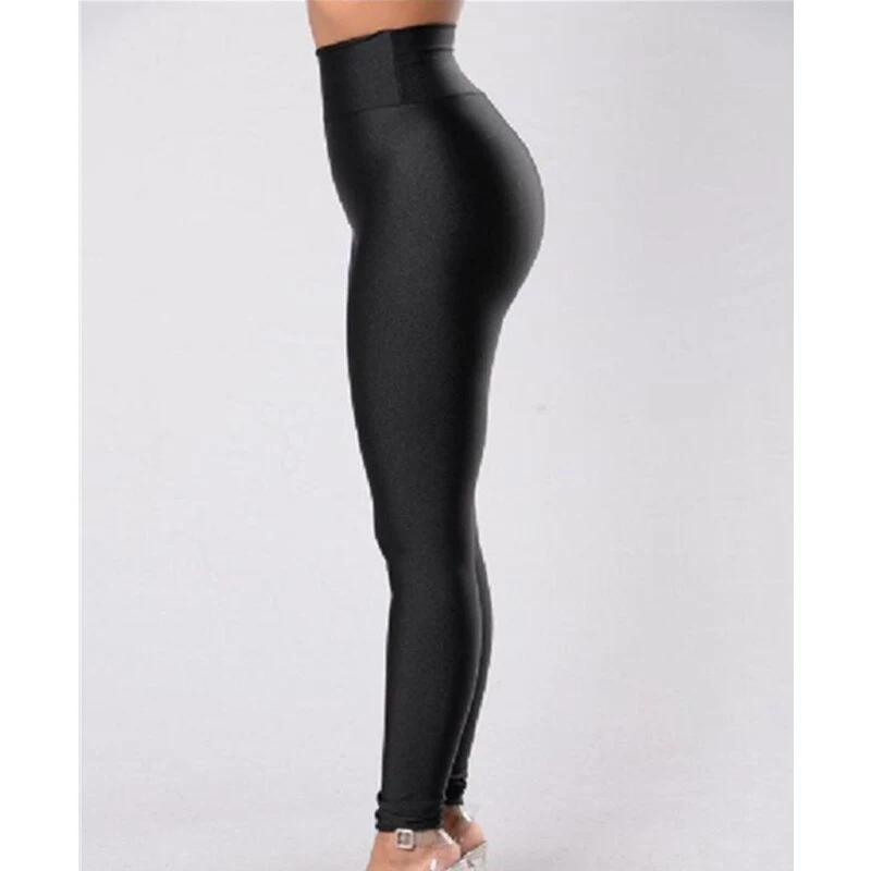 Ladies Casual High Waist Elastic Waist Pencil Pants Comfortable and Stylish Everyday Wear Perfect for Work or Casual Out — photo 1