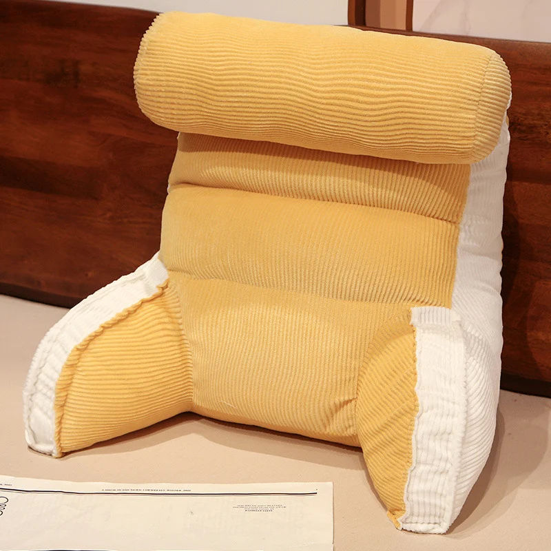 Corduroy Triangle Bedside Cushion Soft Bag Waist Support perfect for Dormitory, Living Room, Sofa or Tatami use, offers — photo 8