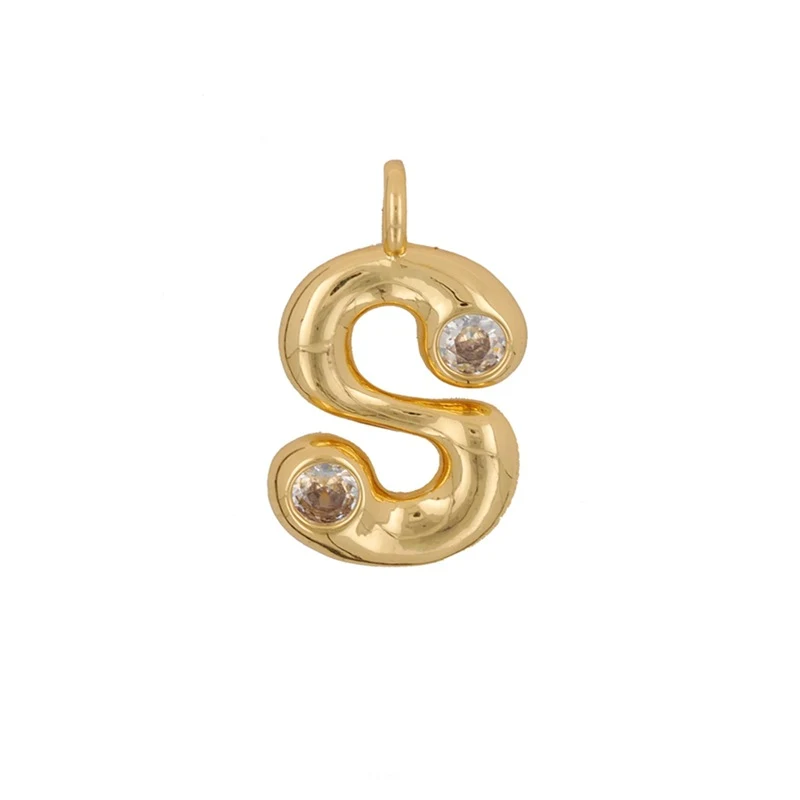 Colar elegante para meninas, pingente DIY personalizado, banhado a ouro, zircônia gota d'água, letras, joia charmosa e única. — foto 27