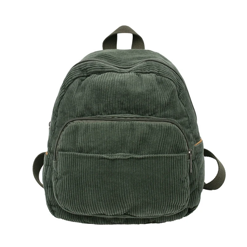 Corduroy effen kleur schooltas dames rugzak kleine dames rugzak ideaal voor school of dagelijks gebruik modieus en praktisch design — foto 1