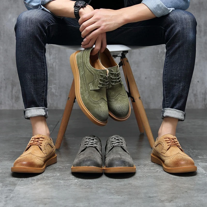 Title 2, Mens pig leather casual shoes British trendy s...