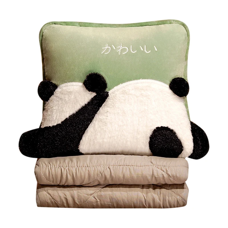 Cute Cartoon Panda Pillow Blanket Dual-use — Snuggly soft pillow that transforms into a warm blanket, perfect for kids, — photo 2