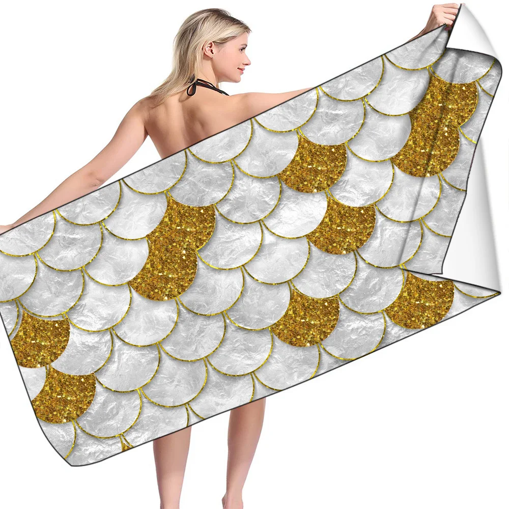Versatile Microfiber Bath Towel with 3D Beach Print, Rectangular, Great for Holidays, Sand, and as a Shawl, Quick Drying — photo 7