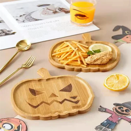 Title 2, New Halloween Pumpkin Plate Ghost Tray. Serve s...
