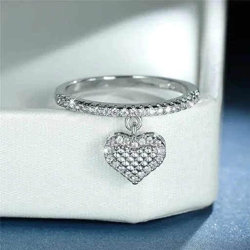 Title 6, Anel Pingente de Amor Feminino Requintado Micro...