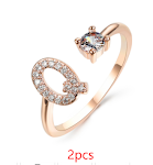 Anel ajustável com 26 letras iniciais, novo design, joia fashion para mulheres, simples e elegante, perfeito para presentear. — foto 8