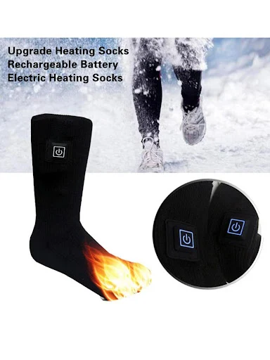 Title 8, Wiederaufladbare beheizbare Socken mit Knopfste...