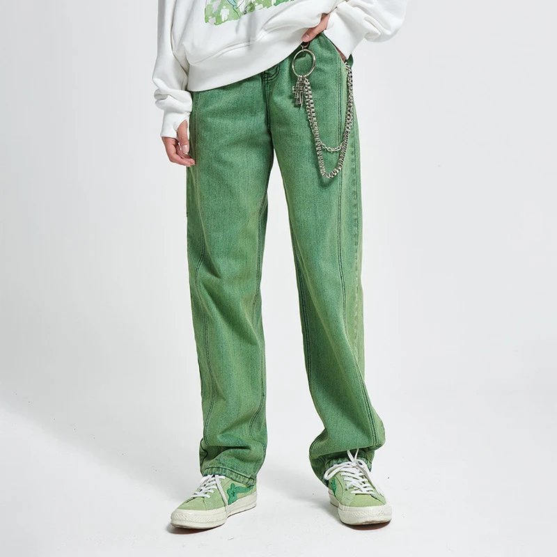 Title 3, Macacão jeans hip-hop masculino Calças soltas e...