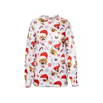 Camiseta feminina com estampa natalina, gola redonda, ideal para celebrar o Natal com conforto e um toque festivo e alegre. — foto 2