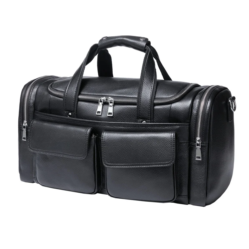 Title 5, Bolsa de viagem de couro masculina, grande capa...