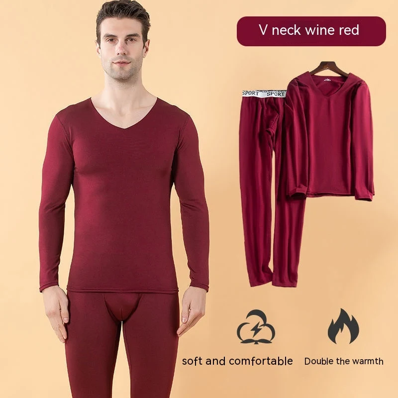 Conjunto de roupa íntima térmica masculina Milk Silk Seamless, sem costuras, ideal para o inverno, leve e que proporciona aquecimento e conforto. — foto 2