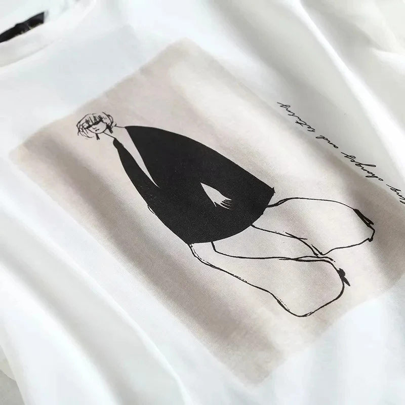 Title 4, Camiseta estampada com padrão simples e casual ...