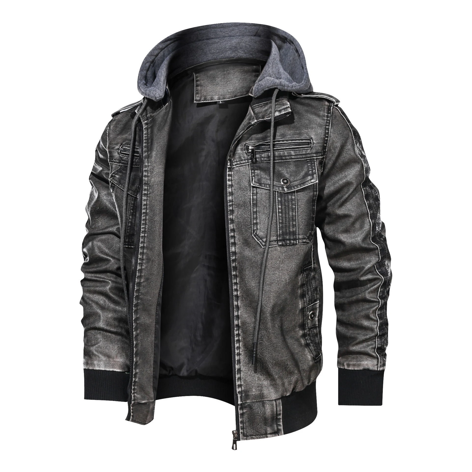 Title 1, Mens stand collar removable knit hoodie, offer...