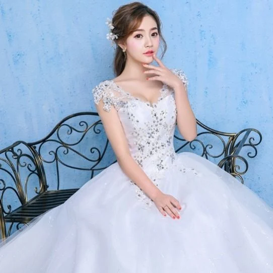 Title 6, Vestido de novia de lujo con diamantes gruesos,...