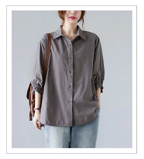 Title 8, New Loose Plus Size Womens Three-quarter Lante...