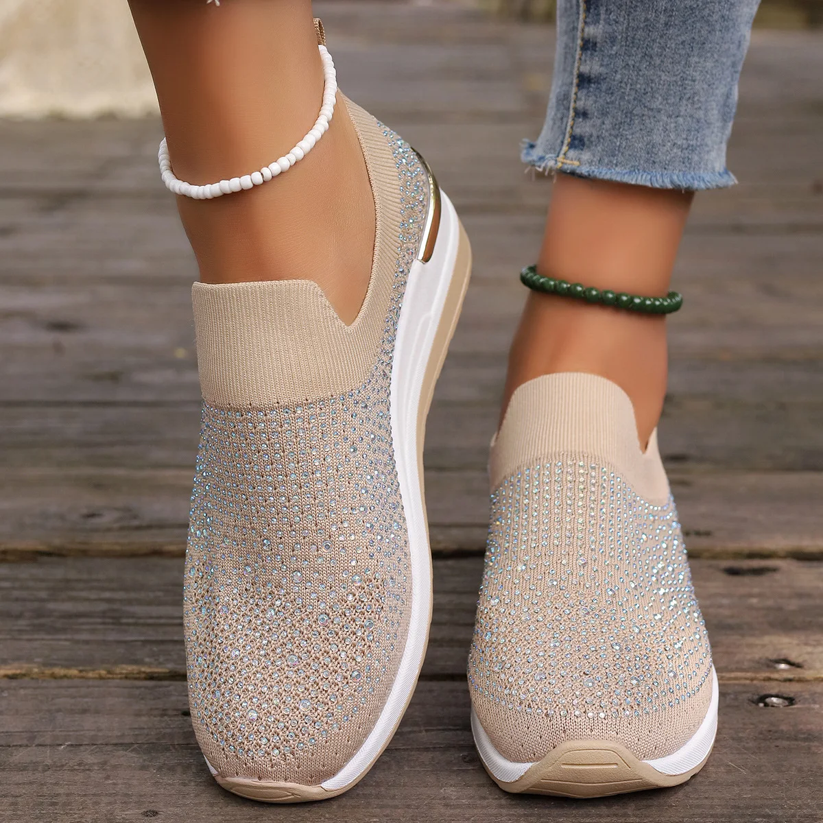 Title 7, Zapatillas Deportivas Slip-On Flyknit Primavera...
