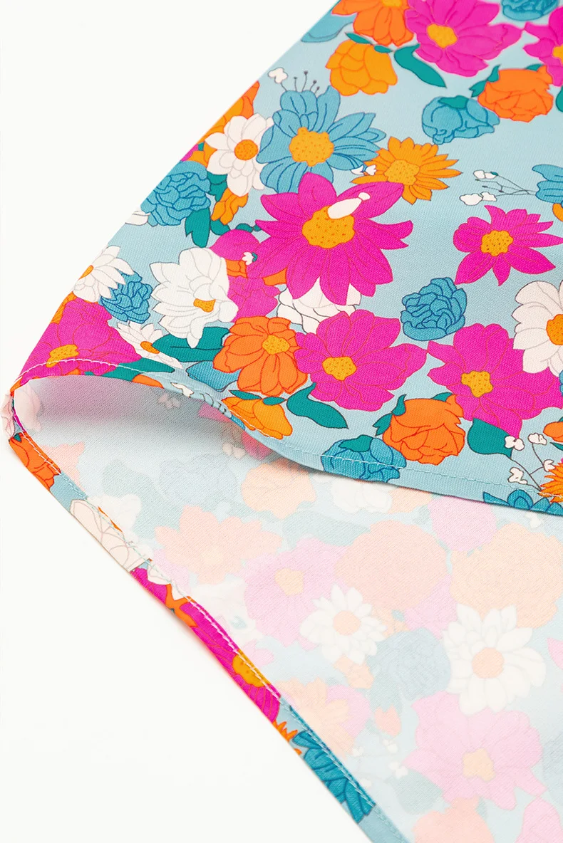 Title 8, Womens Loose High Waist Floral Print Half-leng...