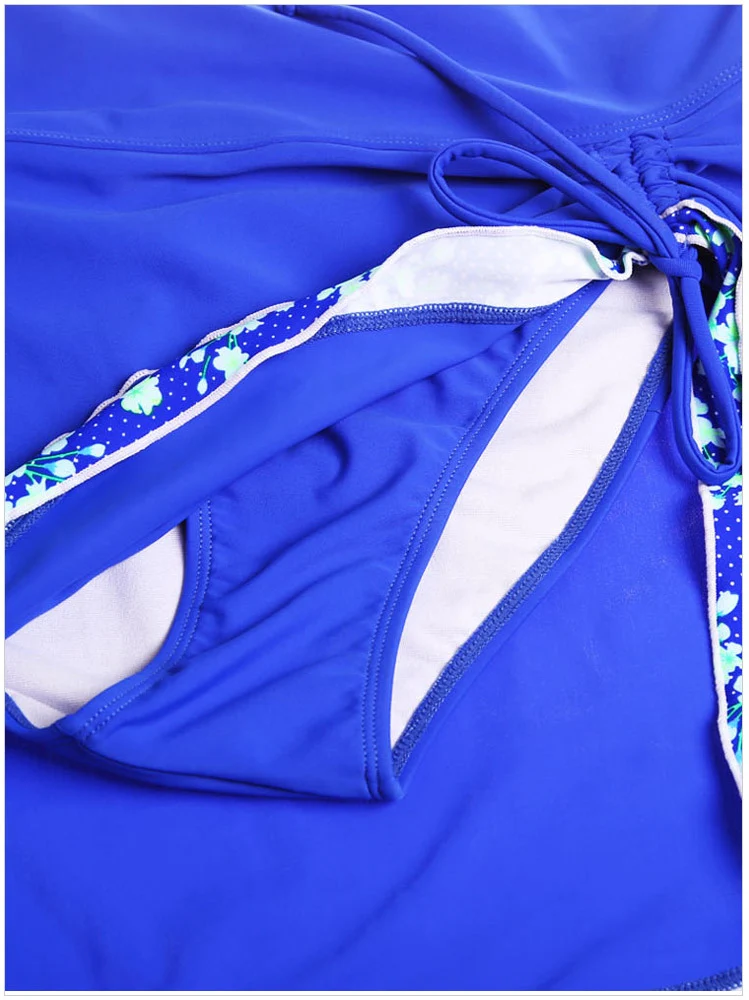 Costume da bagno diviso Hakama in cotone con collo halter, schiena scoperta e coppe rimovibili, perfetto per un look elegante e confortevole al mare. — foto 6