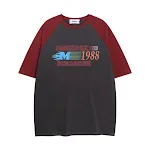 T-shirt a manica corta raglan con patchwork a contrasto di colore, perfetto per un look casual e originale, comodo e alla moda per ogni giorno. — foto 3