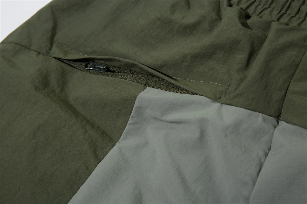 Pantaloncini da lavoro patchwork con contrasto di colore da uomo, funzionali per l'outdoor, resistenti e versatili per ogni attività. — foto 7