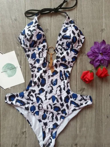 Title 3, Dames badpak bikini print, eendelig, stijlvol e...