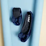 Blue patent leather