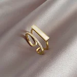Anel Aberto Geométrico Feminino Design Especial, Moda e Elegância. Um acessório perfeito para expressar sua individualidade e estilo. — foto 8