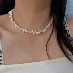 Colar de pérolas feminino, natural e exclusivo, um toque de sofisticação. Adicione elegância ao seu visual, perfeito para ocasiões especiais e uso diário. — foto 1