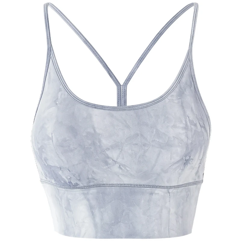 Sexy Tie-Dye Gather-Up Fitness Bra With Breast Pad. Women's sports underwear for support, comfort, and a stylish workout — photo 1