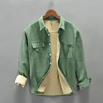Men's Corduroy Long Sleeved Shirt with Velvet Lining and Padding, warm and comfortable for winter wear, a perfect choice — photo 4