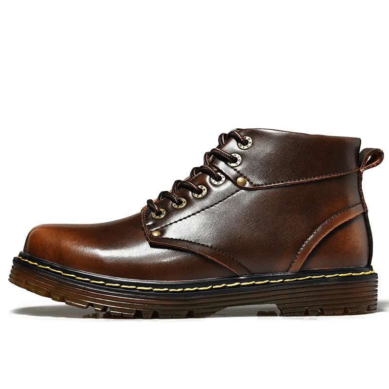 Botas Martin masculinas de cano médio estilo britânico Sapatos versáteis Botas de trabalho perfeitas para um visual moderno e estiloso, combinando com tudo. — foto 1