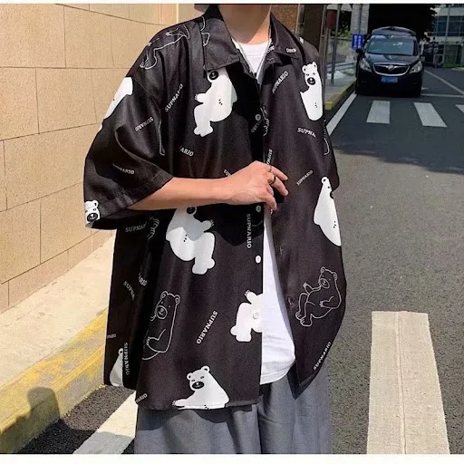 Title 3, Floral Shirt Couple Wear Hong Kong Style Japane...